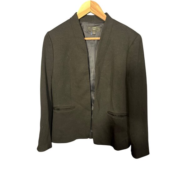 J.Crew Womens Open Front Blazer Size 14 Black Viscose Blend - Picture 1 of 4